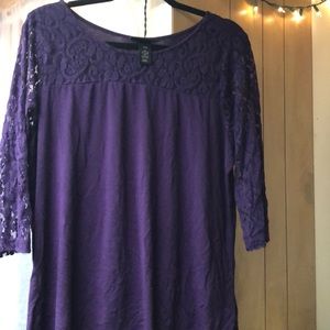 Lane Bryant 3/4 lengths sleeves 14/16 purple shirt